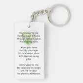 Christelijke Keepsake Celebration of Life Hummingb Sleutelhanger (achterkant)