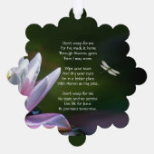 Christelijke Keepsake Memorial Dragonfly Lotus Flo Ornament Kaart (Achterkant)