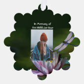 Christelijke Keepsake Memorial Dragonfly Lotus Flo Ornament Kaart (Voorkant)