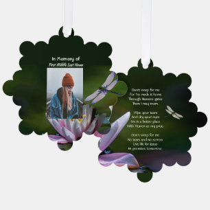 Christelijke Keepsake Memorial Dragonfly Lotus Flo Ornament Kaart
