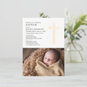 Christelijke Kerk Baptism Baby Foto Religieuze Kaart (Staand voorkant)