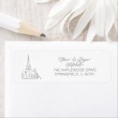 Christelijke kerk Elegant Modern Minimal Cross Etiket (Insitu)