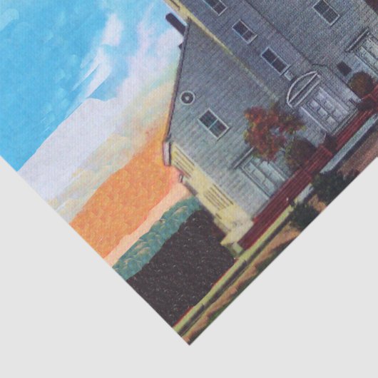  Christelijke kerk in de kleine stad Tissuepapier (Detail)