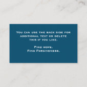 Christelijke Kerk Pastor Blauw Wit Custom Invite Visitekaartje (Achterkant)