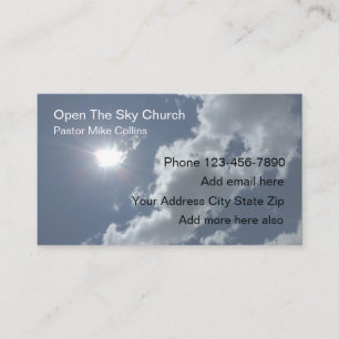 Christelijke kerk Pastor Sky Sun Visitekaartje