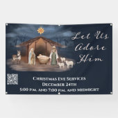 Christelijke kerk van het kerstfeest spandoek (Horizontaal)