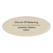 Christelijke kerkelijke geestelijkheid en Usher Naambadge (Voorkant)