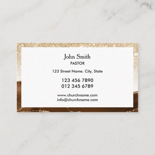 Christelijke kerkpastor Diaken Bisschop Gold Cross Visitekaartje (Achterkant)