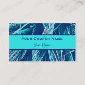 Christelijke kerkpastor Modern Turquoise Natuur Contactkaartje (Voorkant)