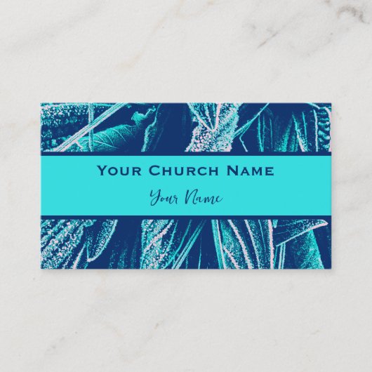 Christelijke kerkpastor Modern Turquoise Natuur Contactkaartje (Voorkant)