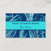Christelijke kerkpastor Modern Turquoise Natuur Visitekaartje (Voorkant)