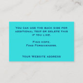 Christelijke kerkpastor Modern Turquoise Natuur Visitekaartje (Achterkant)