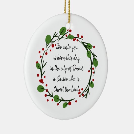 Christelijke kerst Bijbeltekst sticker Bijbeltekst Keramisch Ornament (Rechts)