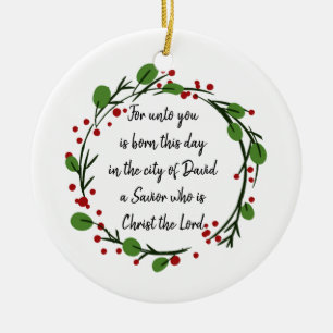 Christelijke kerst Bijbeltekst sticker Bijbeltekst Keramisch Ornament