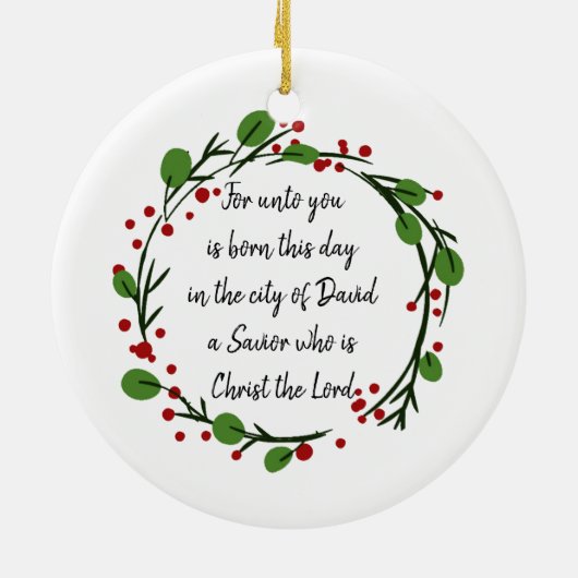 Christelijke kerst Bijbeltekst sticker Bijbeltekst Keramisch Ornament (Achterkant)