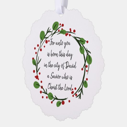 Christelijke kerst Bijbeltekst sticker Bijbeltekst Ornament Kaart (Links)