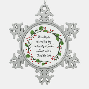Christelijke kerst Bijbeltekst sticker Bijbeltekst Tin Sneeuwvlok Ornament