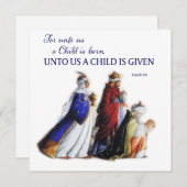 Christelijke kerst Een kind wordt ons gegeven Feestdagenkaart (Voorkant / Achterkant)