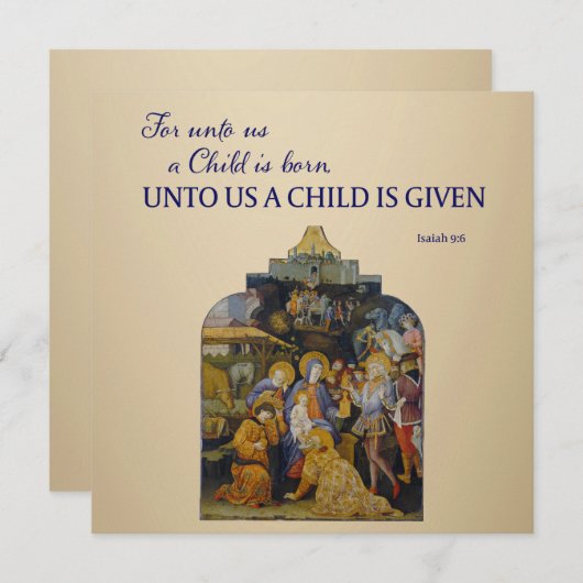 Christelijke kerst Een kind wordt ons gegeven Feestdagenkaart (Voorkant / Achterkant)
