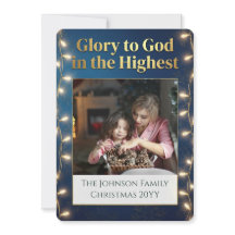 Christelijke Kerst Glorie aan God Eén Foto Goud