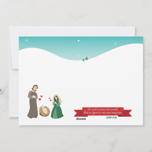 Christelijke Kerst Johannes 3:16 De liefde is neer Feestdagenkaart (Achterkant)