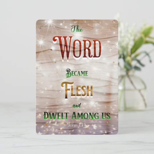 Christelijke Kerst Kaart 2023 Modern Design (Staand voorkant)