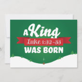 Christelijke Kerst Kaart Schrift Een Koning werd g (Voorkant)