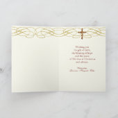 Christelijke kerst Kaart Swirls 'n Poinsettias (Binnen)