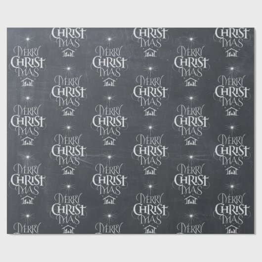 Christelijke kerst-kerstkalligrafie cadeaupapier (Vlak)