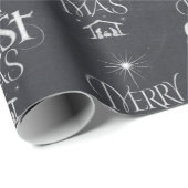 Christelijke kerst-kerstkalligrafie cadeaupapier (Rol Hoek)