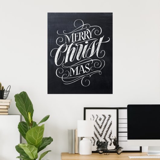 Christelijke kerst-kerstkalligrafie poster (Thuiskantoor)