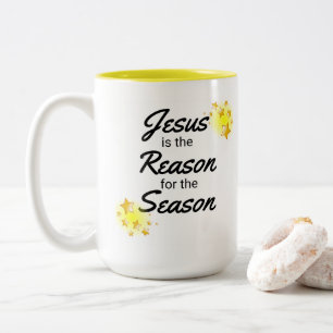 Christelijke kerst koffie Mok, Christelijke vakant Tweekleurige Koffiemok
