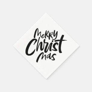 Christelijke Kerst Lettering Religious Black Servet