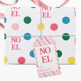 Christelijke kerst met paarse streep cadeaulabel