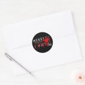 Christelijke kerst met vrolijk kerstkruis ronde sticker (Envelop)