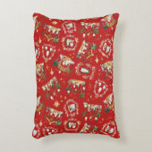 Christelijke Kerst Waterverf Geboorte Rood Accent Kussen (Voorkant(Verticaal))