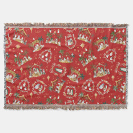 Christelijke Kerst Waterverf Geboorte Rood Deken