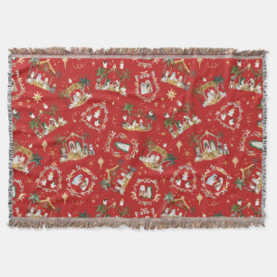 Christelijke Kerst Waterverf Geboorte Rood Deken