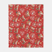 Christelijke Kerst Waterverf Geboorte Rood Fleece Deken (Voorkant)