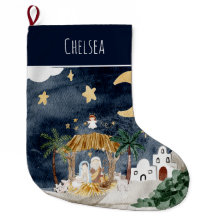 Christelijke Kerst Waterverf Geboorte Rood