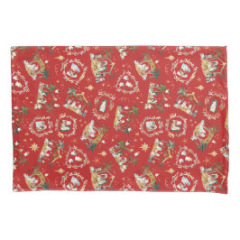 Christelijke Kerst Waterverf Geboorte Rood Kussensloop