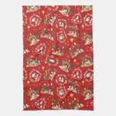 Christelijke Kerst Waterverf Geboorte Rood Theedoek (Verticaal)