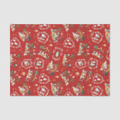 Christelijke Kerst Waterverf Geboorte Rood Tissuepapier (Voorkant)