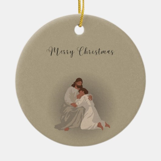 Christelijke Kerstbal Keramisch Ornament (Voorkant)