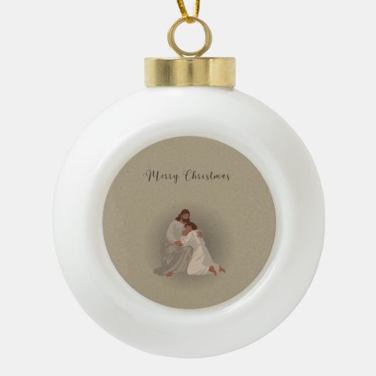 Christelijke Kerstbal Keramische Bal Ornament (Voorkant)