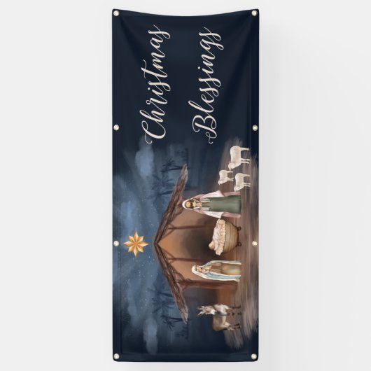 Christelijke kerstbanner spandoek (Verticaal)