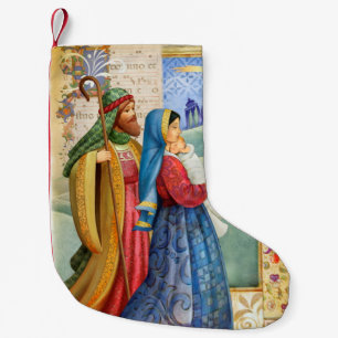 Christelijke kerstbedekking kleine kerstsok