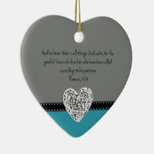 Christelijke kerstbijbel Verse Romans 8:28 Retro Keramisch Ornament (Rechts)