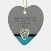 Christelijke kerstbijbel Verse Romans 8:28 Retro Keramisch Ornament (Links)