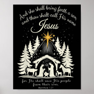 Christelijke kerstboom familie pyjama's poster